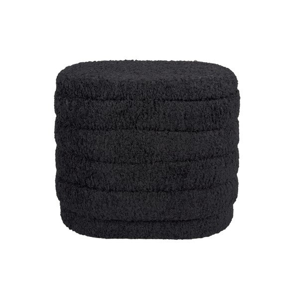 Puf oval cu spațiu de depozitare Leitmotiv Cuddly, negru-image-4