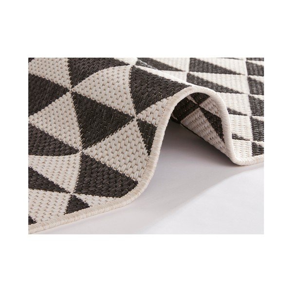Covor reversibil adecvat interior/exterior Bougari Tahiti, 200 x 290 cm, negru-crem-image-3