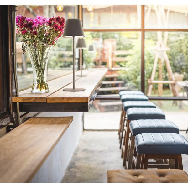 Veioză gri LED cu intensitate reglabilă/cu senzor de mișcare cu abajur din metal (înălțime 38 cm) Consenza – Fischer & Honsel-image-1