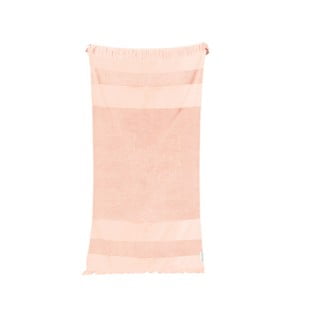 Prosop de plajă din bumbac Sunnylife Summer Stripe, 175 x 90 cm, roz