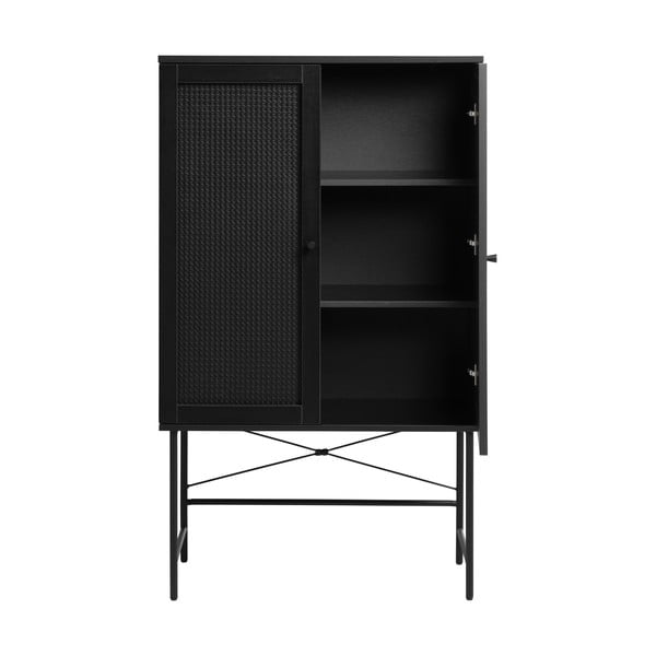 Dulap negru cu aspect de lemn de stejar 80x135 cm Pensacola – Unique Furniture-image-4