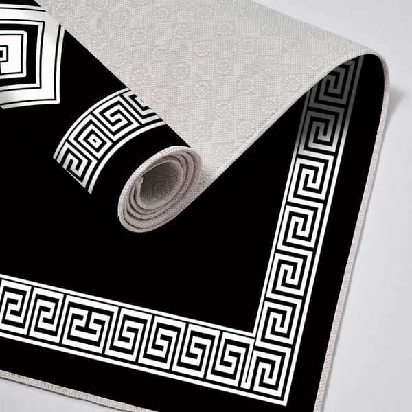 Covorașe de baie alb-negru 2 buc. - Foutastic-image-1