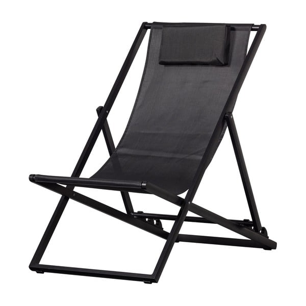Șezlong de grădină negru din metal pliabil Esper – Exotan