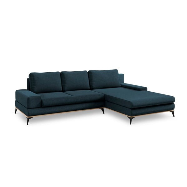 Colțar extensibil cu șezlong pe partea dreaptă Windsor & Co Sofas Planet, albastru petrol-image-2