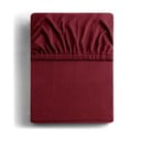 Cearceaf burgundy din jerseu cu elastic 180x200 cm Amber – Restilo