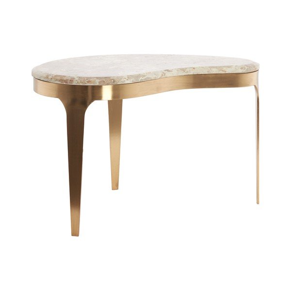 Măsuță de cafea bronz/taupe cu blat din marmură 39x65 cm Giulio – Light & Living
