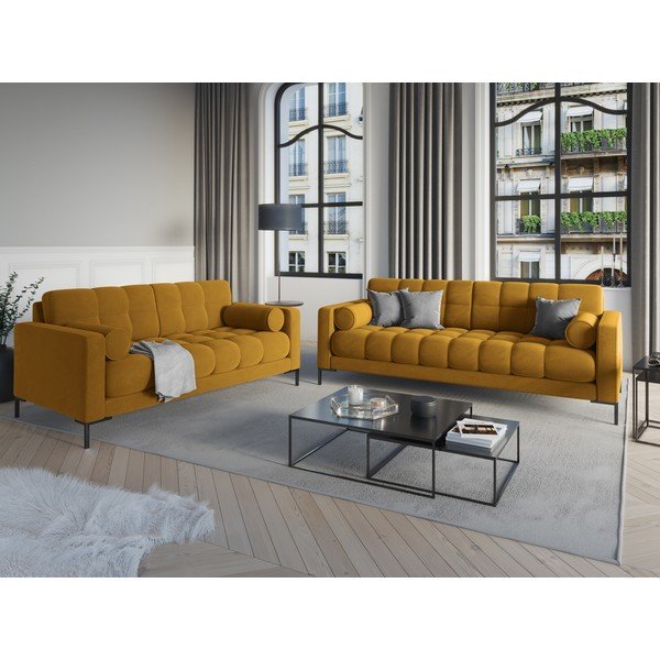 Canapea din catifea Cosmopolitan Design Bali, galben-image-1