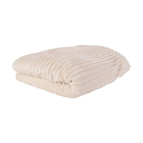 Pled din catifea PT LIVING Ribbed, 150 x 200 cm, crem-image-2