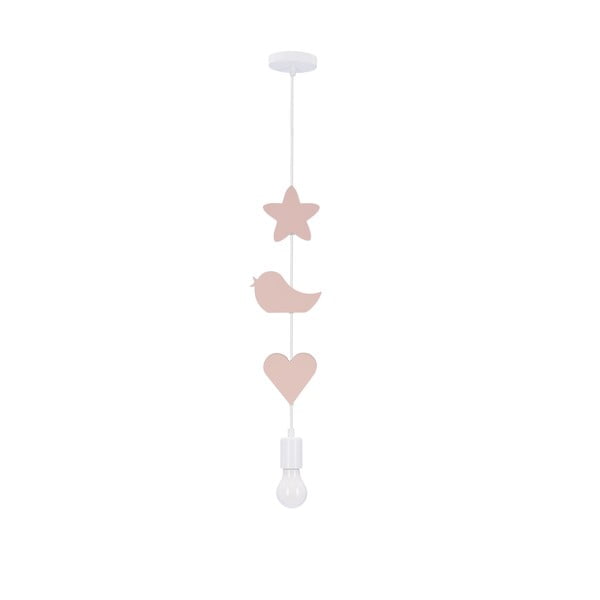 Corp de iluminat pentru copii alb/roz cu abajur din metal Single – Candellux Lighting