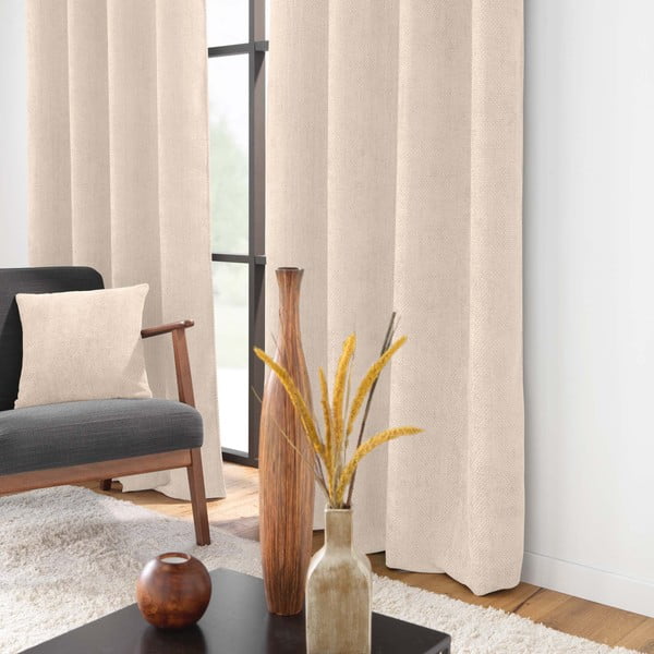 Draperie bej din janilie 140x260 cm Leo – douceur d'intérieur-image-1