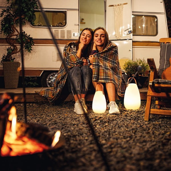 Veioză albă/maro LED (înălțime 20 cm) Ruby – Fischer & Honsel-image-1