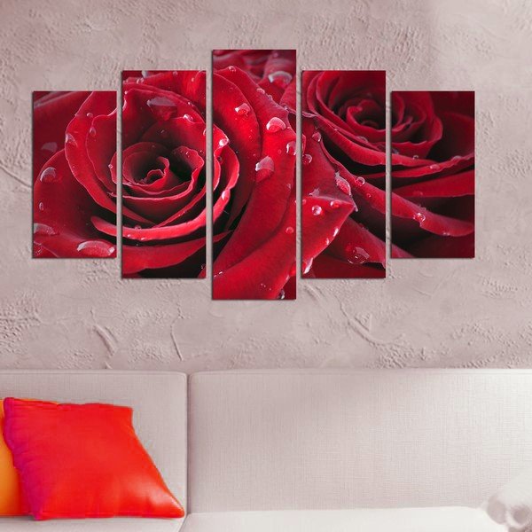 Tablou din mai multe piese Rojo Manto, 110 x 60 cm-image-1