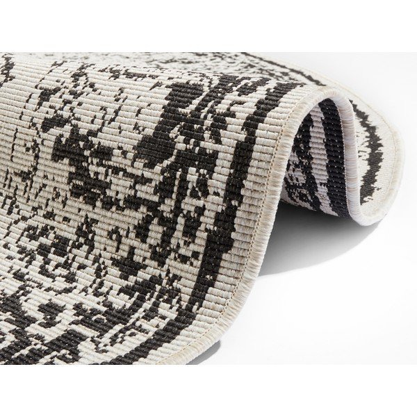 Covor adecvat pentru exterior NORTHRUGS Borbon, ø 200 cm, negru-crem-image-3