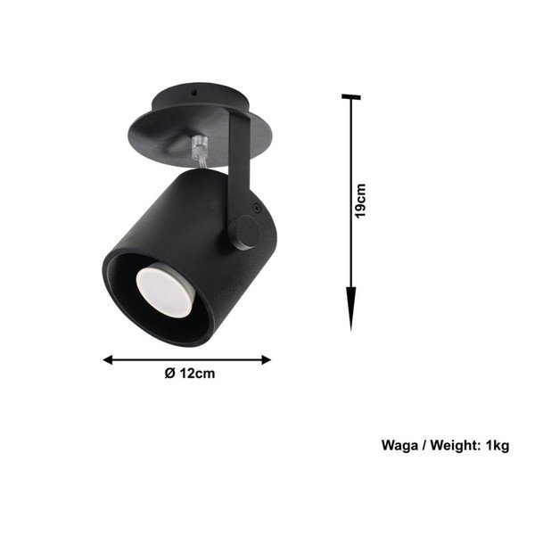 Plafonieră Sollux Lea 1, negru-image-3