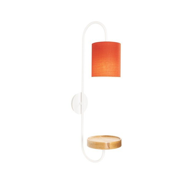 Aplică metalică cu abajur roșu Opviq lights Marylena, alb-image-2