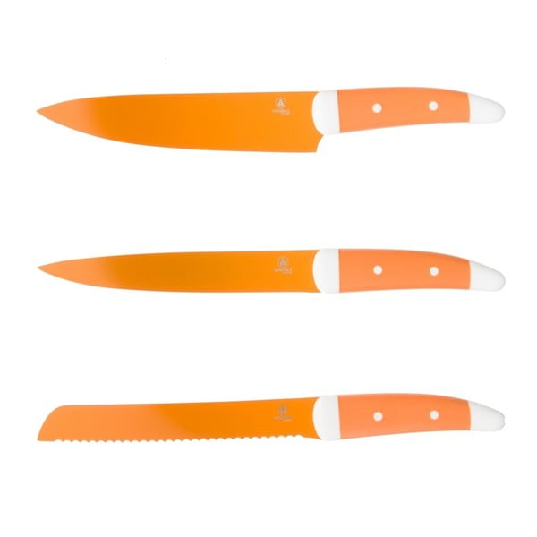 Set 3 cuțite Laguiole Lance, portocaliu