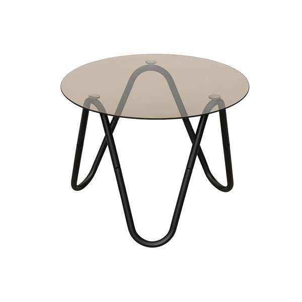 Măsuță auxiliară rotundă cu blat din sticlă ø 50 cm Ventana Round – Leitmotiv