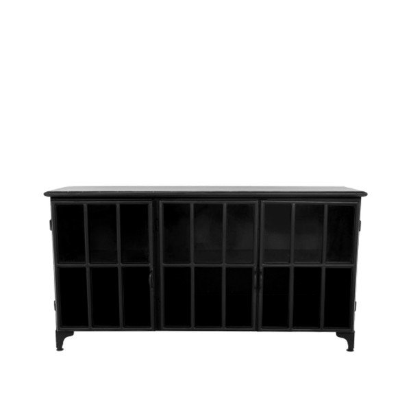 Comodă din metal și sticlă HSM collection Manhattan, negru-image-4
