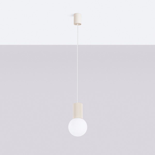 Lustră crem cu abajur din sticlă ø 12 cm Orbital – Sollux-image-4