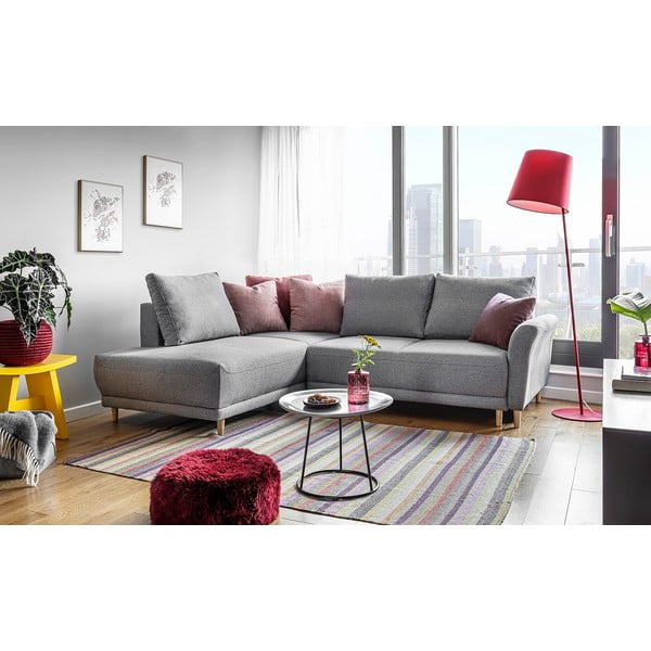 Colțar extensibil cu șezlong pe partea stângă Miuform Lovely Annie, gri deschis-image-2