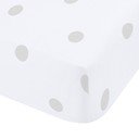 Cearceaf alb-gri din flanelă cu elastic 90x190 cm Polka Dot – Catherine Lansfield