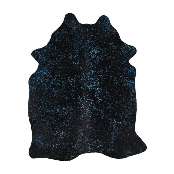 Covoraș din piele de vacă Turquoise on Black, 180 x 141cm