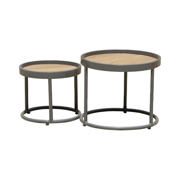 Mese auxiliare de grădină 2 buc. rotunde ø 50 cm Silea – Garden Pleasure