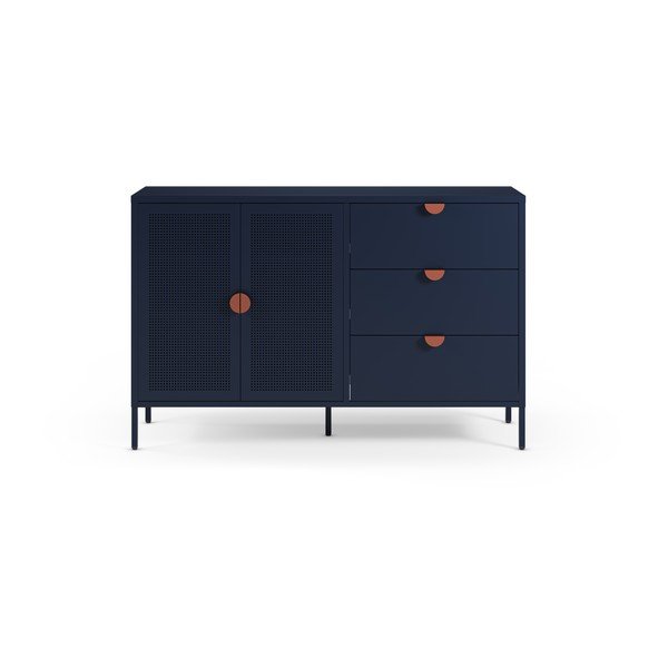 Comodă albastru-închis din metal 140x90x40 cm Sayla – Marckeric