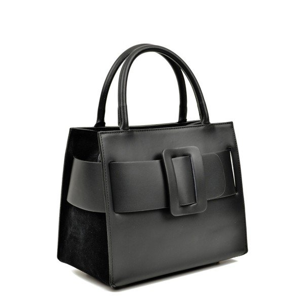 Geantă din piele Luisa Vannini Carol, negru-image-2