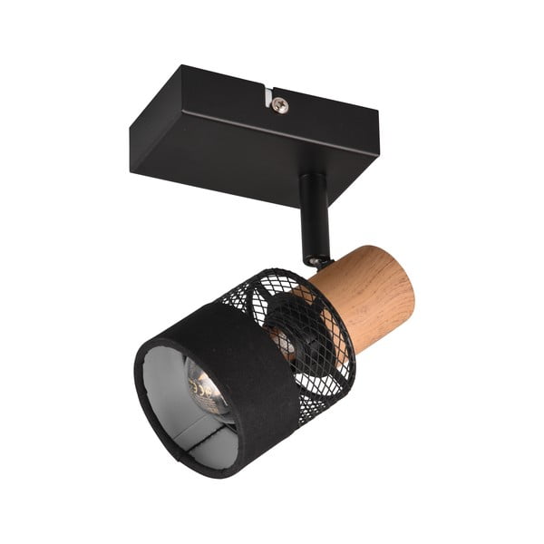 Aplică de perete neagră/în culoare naturală ø 7 cm Nandini – Trio-image-3