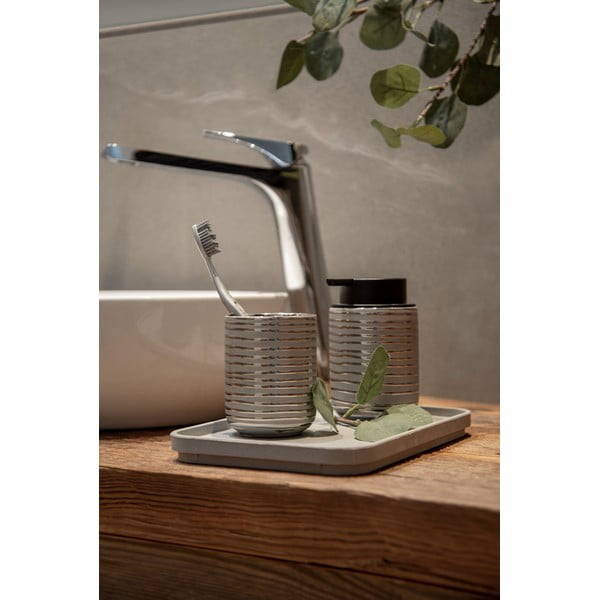 Suport pentru periuța de dinți argintiu din ceramică Vilalba – Wenko-image-3