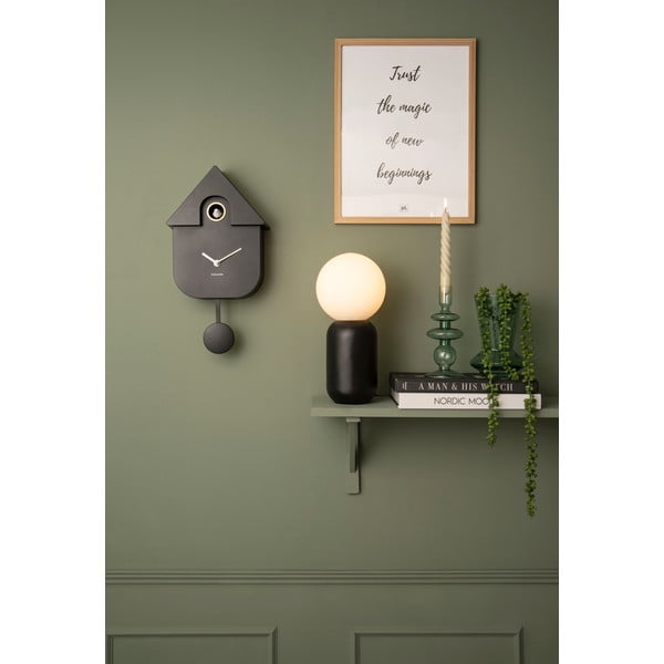 Ceas cu pendul pentru perete Karlsson Modern Cuckoo, 21,5 x 41,5 cm, negru-image-1