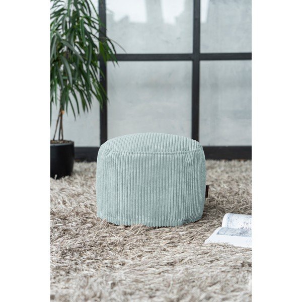 Fotoliu bean bag verde mentă cu tapițerie din catifea reiată Mini – SLOWDOWN-image-4