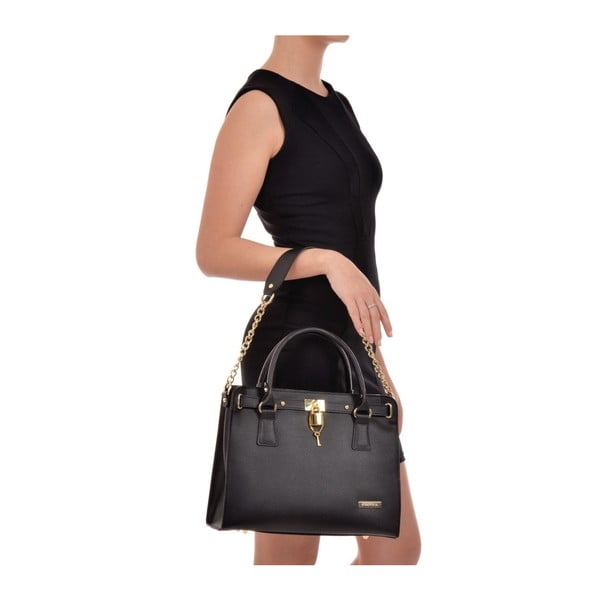 Geantă din piele Roberta M Karima Nero, negru-image-1