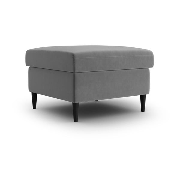 Taburet gri deschis cu tapițerie din catifea Kyoto – Cosmopolitan Design-image-1