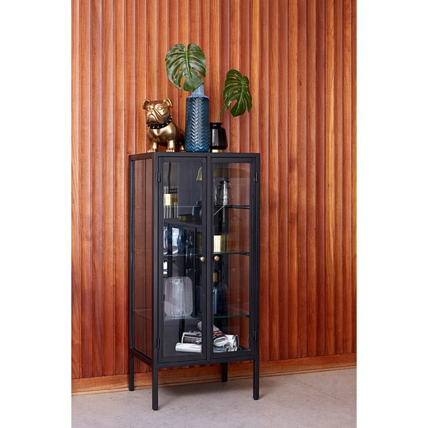 Vitrină Canett Nino, înălțime 131 cm, negru-image-3