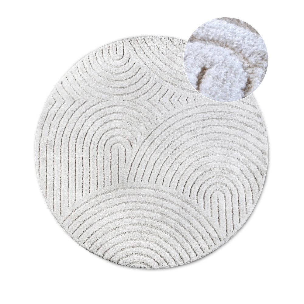 Covor alb rotund ø 160 cm Panglao New York White – Elle Decoration
