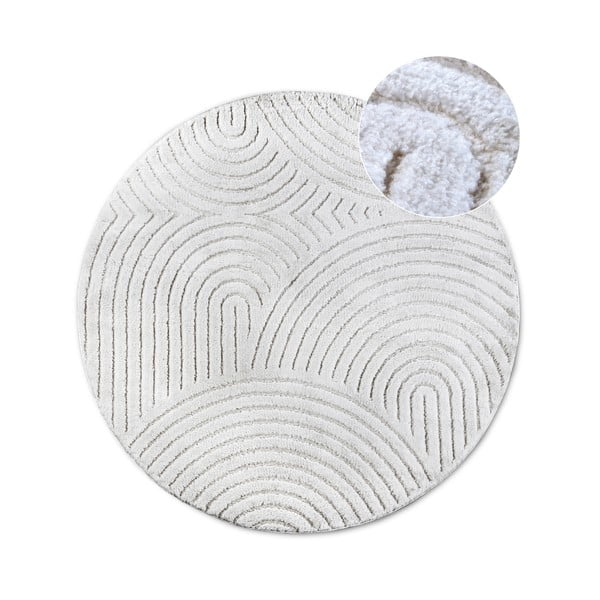 Covor alb rotund ø 160 cm Panglao New York White – Elle Decoration