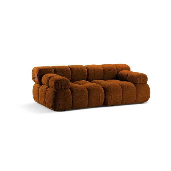 Canapea modulară teracotă cu tapițerie din țesătură bouclé 188 cm – Micadoni -image-1