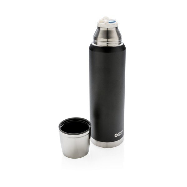 Sticlă termos din oțel inoxidabil Swiss Peak, 1l, negru-image-2