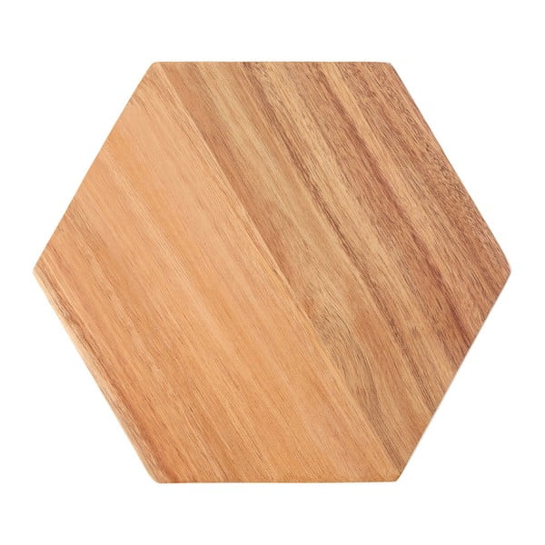 Tocător din lemn de acacia Premier Housewares Hexagon, 24 x 28 cm
