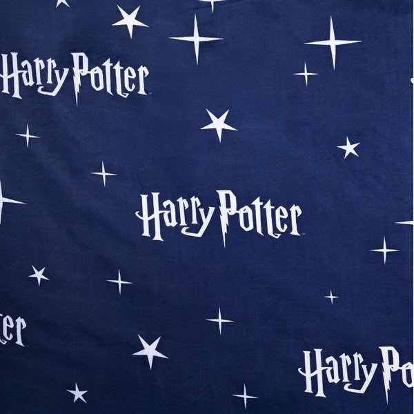 Lenjerie de pat pentru copii albastru-închis/gri din microfibră pentru pat de o persoană 140x200 cm Harry Potter "Hogwarts Night" – Jerry Fabrics-image-4