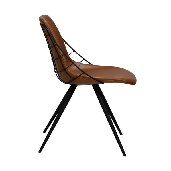 Scaun cu husă din piele artificială DAN-FORM Denmark Sway, maro-image-2