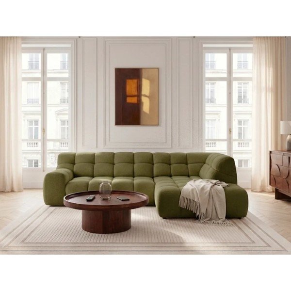 Colțar verde extensibil/cu reglaj electric al șezutului (cu colț pe partea stângă/în formă de ”L”) Andre – Bobochic Paris-image-2