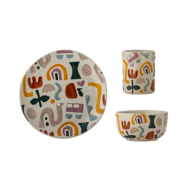 Set de veselă pentru copii 3 buc. din gresie Filur – Bloomingville Mini