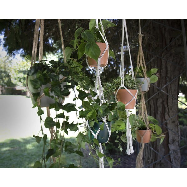 Suport suspendat pentru ghiveci de flori din material textil ø 10 cm (înălțime 120 cm) Macramé – Artevasi-image-3