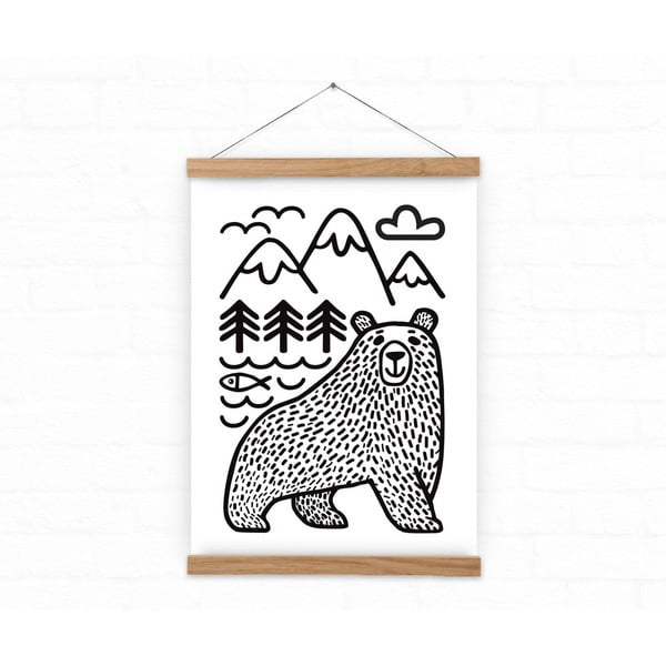 Poster Bear by the River, vel. A3