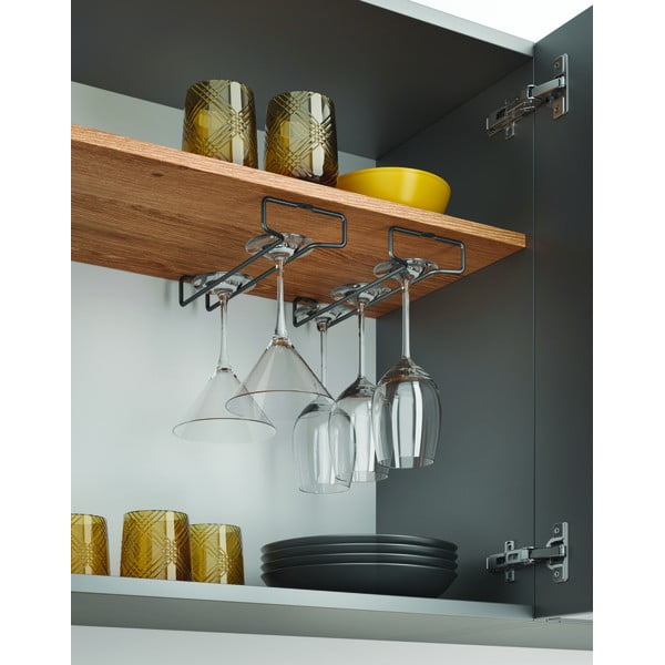 Suporturi pentru pahare de vin 2 buc. de montat pe perete din oțel inoxidabil Lava – Metaltex-image-1