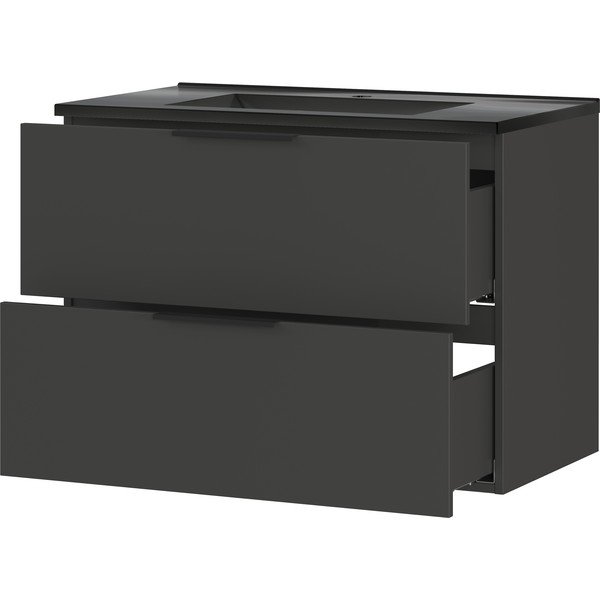 Dulap cu chiuvetă negru/gri antracit suspendat 81x61 cm Crandon – Germania-image-2