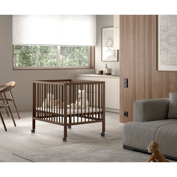 Țarc pentru copii maro din lemn de fag 95x75 cm Dino – Vipack-image-1